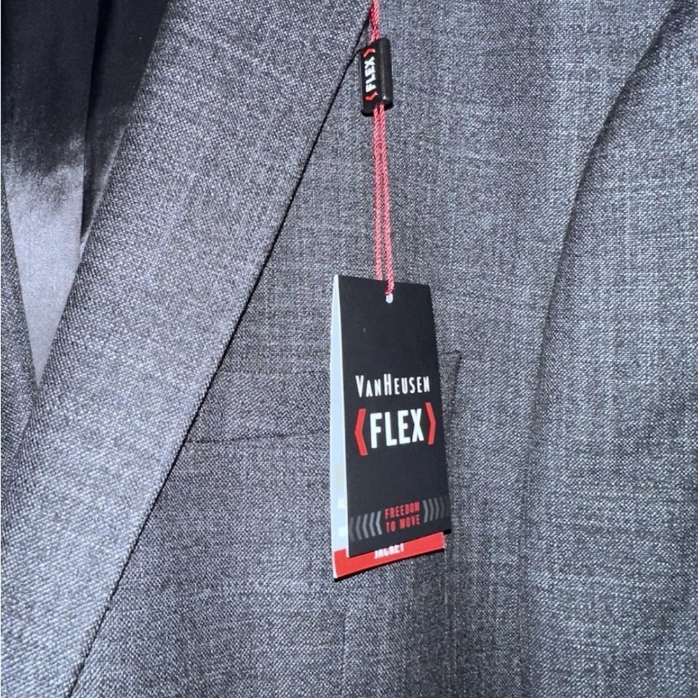 NWT Van Heusen Flex Plain Slim Fit Suit Jacket, Charcoal, 46L - Picture 4 of 7